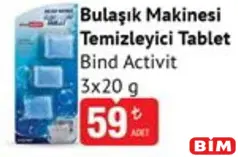BİND ACTİVİT BULAŞIK MAKİNESİ TEMİZLEYİCİ TABLET 3X20 G